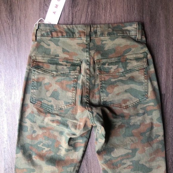 AMO Camo Ankle Pants Women’s Size 23 NWT Green Denim Army Premium Modern - Picture 6 of 12